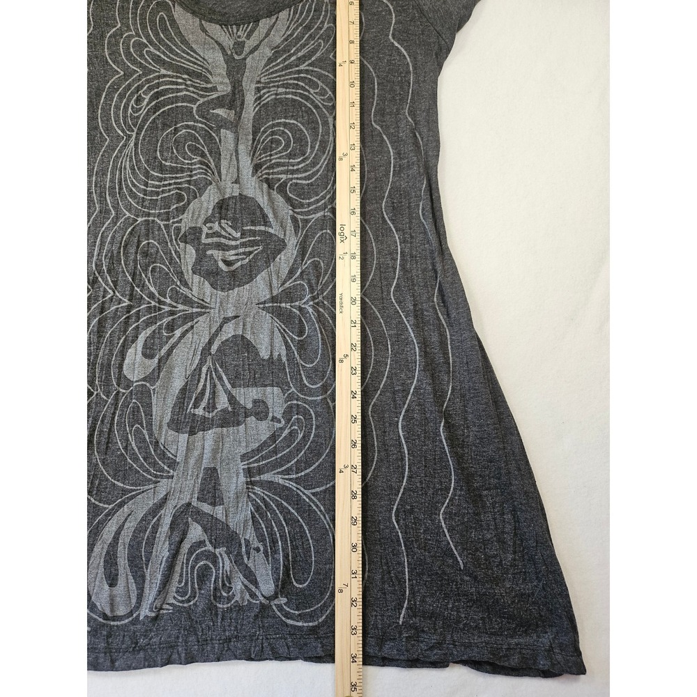 Sure Charcoal Gray Whimsigoth Psychedelic Spirit‎ Graphic T-Shirt Dress Lg - Picture 5 of 9